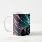 Futuristischer Roboter Kosmischer Kern Cyberpunk Kaffeetasse (Links)