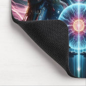 Futuristischer Roboter Kosmischer Kern Cyberpunk Mousepad (Ecke)