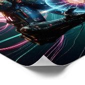 Futuristischer Roboter Kosmischer Kern Cyberpunk Poster (Ecke)