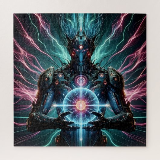 Futuristischer Roboter Kosmischer Kern Cyberpunk Puzzle (Vertikal)