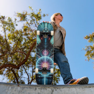 Futuristischer Roboter Kosmischer Kern Cyberpunk Skateboard