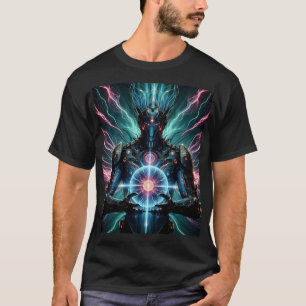 Futuristischer Roboter Kosmischer Kern Cyberpunk T-Shirt