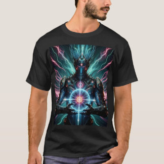 Futuristischer Roboter Kosmischer Kern Cyberpunk T-Shirt