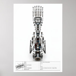 Futuristischer Roboterarm Explosionsdarstellung Poster