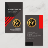 Futuristischer roter Pfeil-Arbeitskräfte-Berater Visitenkarte (Vorne/Hinten)