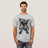 Futuristischer Sci-Fi Farbrobot T-Shirt (Vorne ganz)