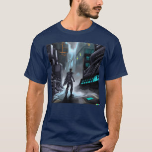 Futuristischer SciFi-Actionfilm Graffiti-Kunststil T-Shirt