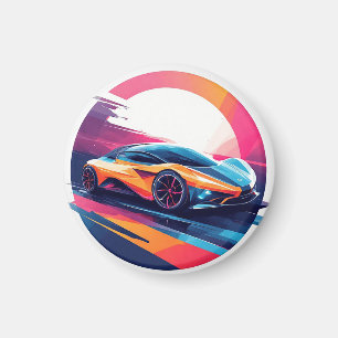 Futuristischer Sportwagen Magnet