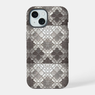 Futuristischer Stil: Silver Metallic Abstrakt iPhone 15 Hülle