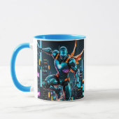 Futuristischer Superheld in High-Tech-Rüstung. Tasse (Links)