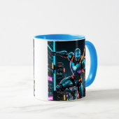 Futuristischer Superheld in High-Tech-Rüstung. Tasse (VorderseiteRechts)