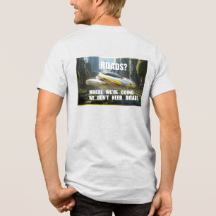 Futuristischer T - Shirt. Flugfahrzeug. Tri-Blend Shirt
