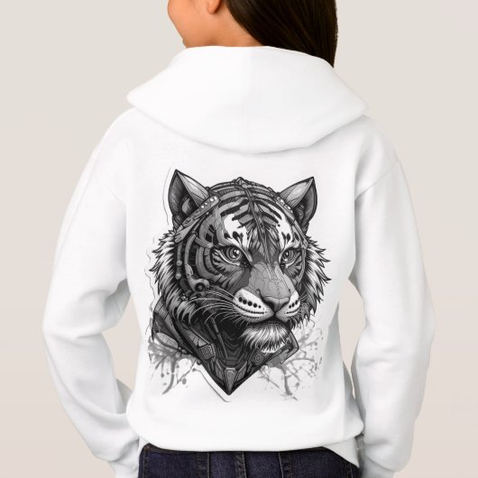 Futuristischer Tiger Hoodie (Rückseite)