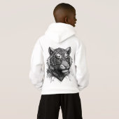 Futuristischer Tiger Hoodie (Schwarz voll)