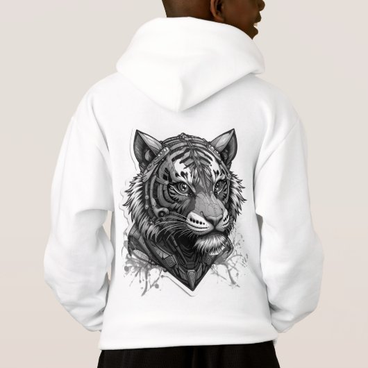 Futuristischer Tiger Hoodie (Rückseite)