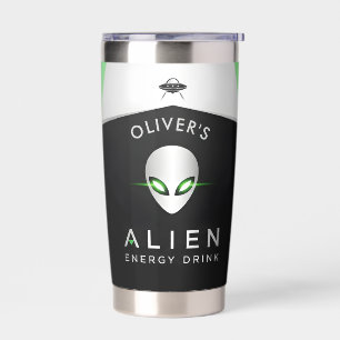 Futuristischer UFO- und Alien-Kopf Thermobecher
