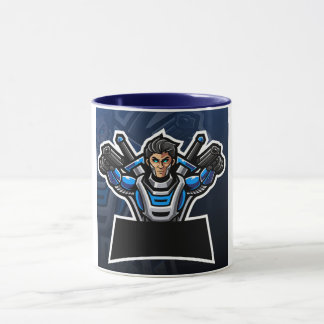 Futuristischer Warrior-Kaffee mit zwei Gewinnern Tasse