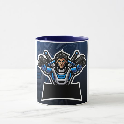 Futuristischer Warrior-Kaffee mit zwei Gewinnern Tasse (Zentrum)