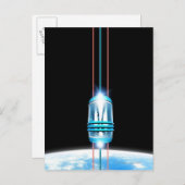 Futuristischer Weltraumaufzug Postkarte (Vorne/Hinten)