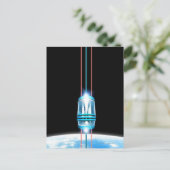 Futuristischer Weltraumaufzug Postkarte (Stehend Vorderseite)