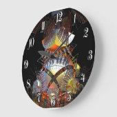 Futuristisches 3D-Fraktal Große Wanduhr (Winkel)