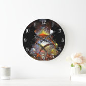 Futuristisches 3D-Fraktal Große Wanduhr (Zuhause)