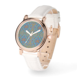 Futuristisches abstraktes blau-grünes Muster Armbanduhr