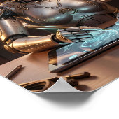 Futuristisches Androiden-Designer-Traumplakat Poster (Ecke)