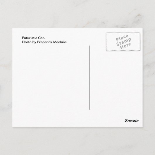 Futuristisches Auto Postkarte (Rückseite)