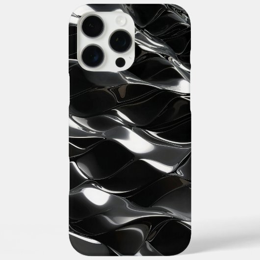 Futuristisches Black Gloss 3D Wave Muster Case-Mate iPhone Hülle (Rückseite)
