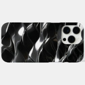 Futuristisches Black Gloss 3D Wave Muster Case-Mate iPhone Hülle (Rückseite (Horizontal))