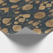 Futuristisches Blattmuster Geschenkpapier (Ecke)