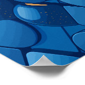 Futuristisches blaues geometrisches Design Poster (Ecke)