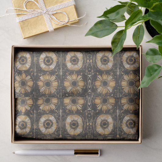 Futuristisches Blumenmuster-Design Seidenpapier (Geschenk)