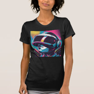 Futuristisches Charakterporträt mit VR-Brille T-Shirt