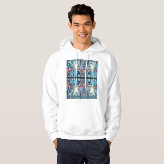 Futuristisches City Basic Hooded Sweatshirt (Vorne ganz)