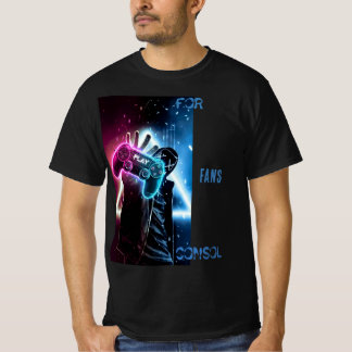 Futuristisches Cyber-Gamer Neon Blau und Rosa T-Sh T-Shirt