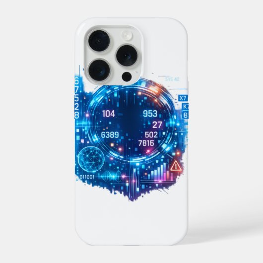 Futuristisches Cyber-HUD-Case – Digital-Tech-Inter iPhone Hülle (Rückseite)