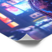 Futuristisches Cyberpunk-Glitched Hologrammposter Poster (Ecke)