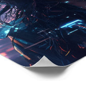 Futuristisches Cyberpunk Glitched Hologrammposter Poster (Ecke)