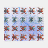 Futuristisches Cyborg Hummer Muster Fleecedecke (Vorderseite (Horizontal))
