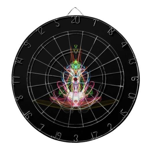 Futuristisches Dartboard mit Neon Lights Dartscheibe (vorne)