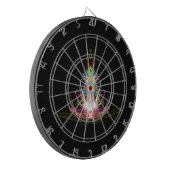 Futuristisches Dartboard mit Neon Lights Dartscheibe (Vorderseite Links)