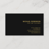 Futuristisches Diamantmuster | Goldlinien | Schwar Visitenkarte (Rückseite)