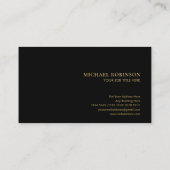 Futuristisches Diamantmuster | Goldlinien | Schwar Visitenkarte (Rückseite)