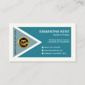 Futuristisches Dreieck-Polygon-Stylische Cyan-Syst Visitenkarte (Vorderseite)