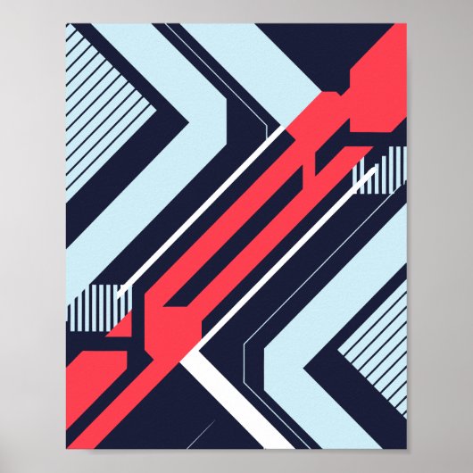 Futuristisches geometrisches abstraktes Design Poster (Vorne)