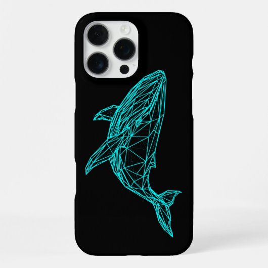 Futuristisches geometrisches Wal iPhone 16 Pro Max Hülle (Rückseite)