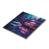 Futuristisches Haus am See Fliese (Seite)