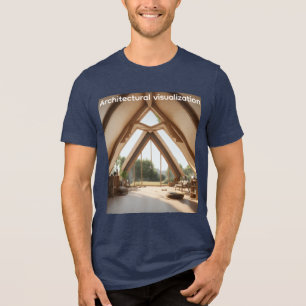 Futuristisches Haus im Bau mit geometrischer Tri-Blend Shirt